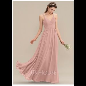NWT JJ’s House Dusty Rose Lace back chiffon maxi